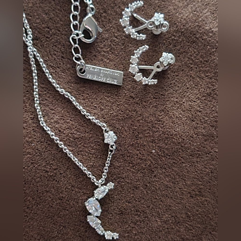 Swarovski Crystal Moon & Stars Necklace & Earrings
